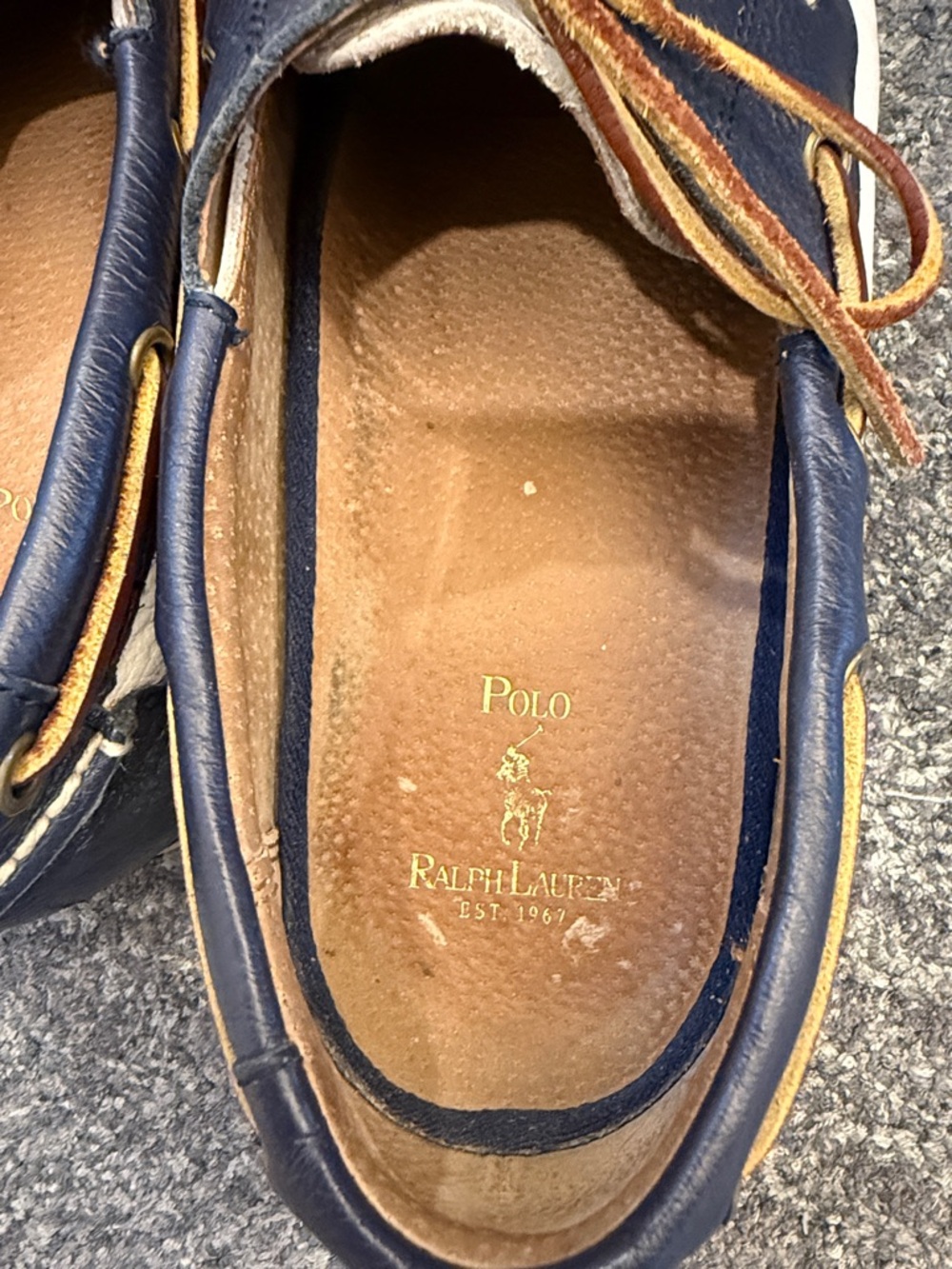 Nautical Preppy Polo by Ralph Lauren Leather Boat Shoes - Picture 2 of 9